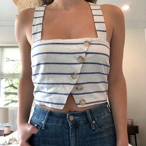 Stripped crop top with buttons